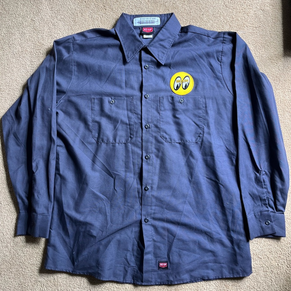 Red kap long sleeve vintage mooneyes shirt